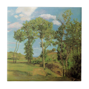 Landscape Paysage Frederic Bazille Impressionist Ceramic Tile