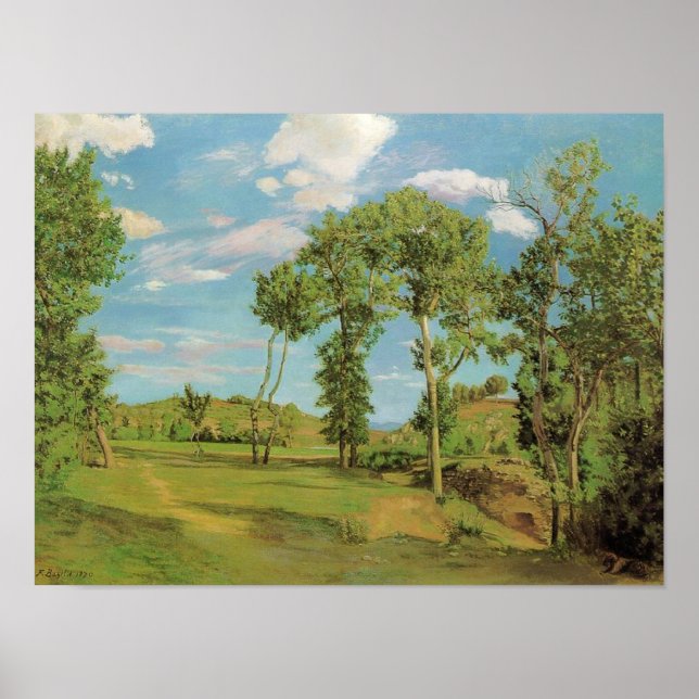 Landscape Paysage Frederic Bazille Impressionist Poster (Front)