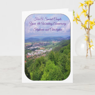 Landscape Personalised 4th Wedding Anniversary Card