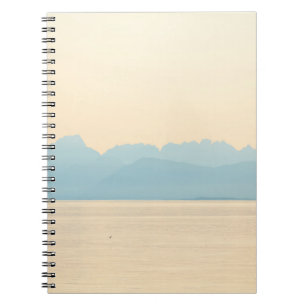 LANDSCAPE PHOTO OF A MOUNTAIN AND BODY OF WATER NOTEBOOK