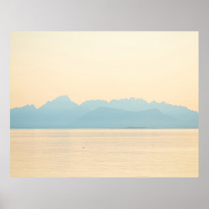 LANDSCAPE PHOTO OF A MOUNTAIN AND BODY OF WATER POSTER