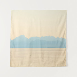LANDSCAPE PHOTO OF A MOUNTAIN AND BODY OF WATER TAPESTRY