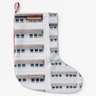 LANDSCAPE PHOTO OF BUILDING WINDOWS SMALL CHRISTMAS STOCKING