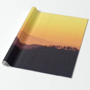 LANDSCAPE PHOTO OF FOREST DURING GOLDEN HOUR WRAPPING PAPER