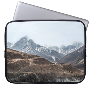 LANDSCAPE PHOTO OF MOUNTAINS UNDER WHITE CLOUDS LAPTOP SLEEVE