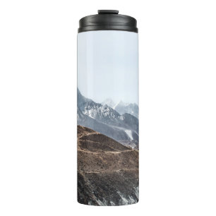 LANDSCAPE PHOTO OF MOUNTAINS UNDER WHITE CLOUDS THERMAL TUMBLER