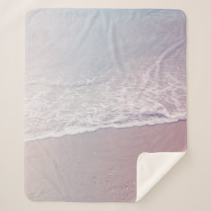 Landscape photo of seashore sherpa blanket