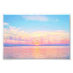 Landscape photo print of sky, sea or modern city