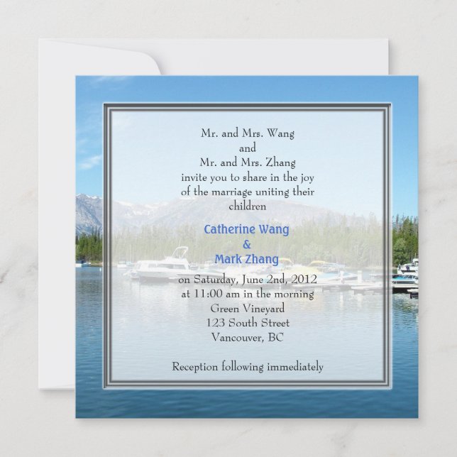 Landscape photo wedding invitations. Grand Teton Invitation (Front)