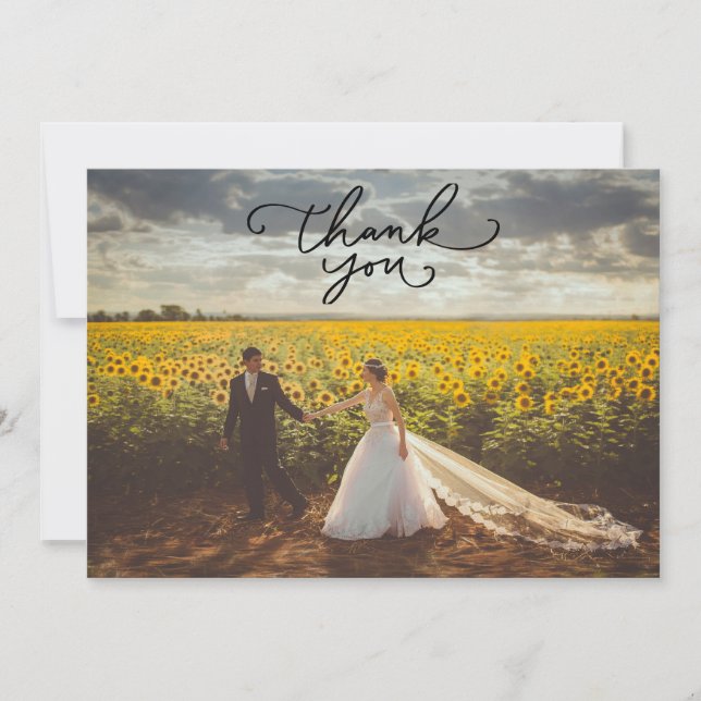 Landscape Photo Wedding Thank You Card (Front)