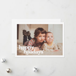 Landscape Photo With Bold Happy Holidays Holiday Card