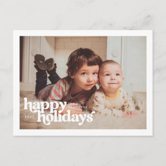 Landscape Photo With Bold Happy Holidays Postcard