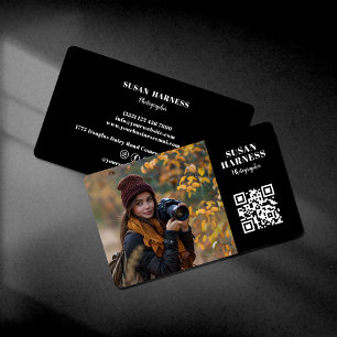 Landscape Photographer Contact with Photo QR Code Business Card