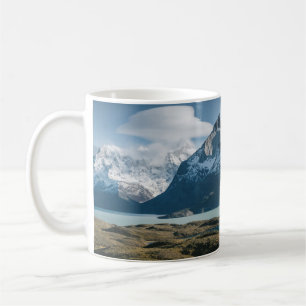 LANDSCAPE PHOTOGRAPHY OF BLACK AND WHITE MOUNTAIN COFFEE MUG