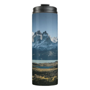 LANDSCAPE PHOTOGRAPHY OF BLACK AND WHITE MOUNTAIN THERMAL TUMBLER
