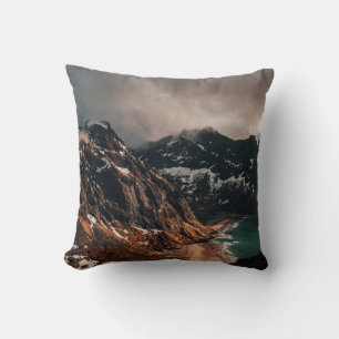 LANDSCAPE PHOTOGRAPHY OF BROWN MOUNTAIN ACROSS WAT CUSHION