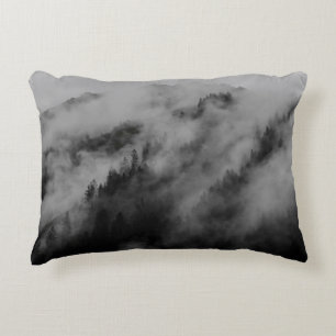 LANDSCAPE PHOTOGRAPHY OF FOGGY HILL DECORATIVE CUSHION