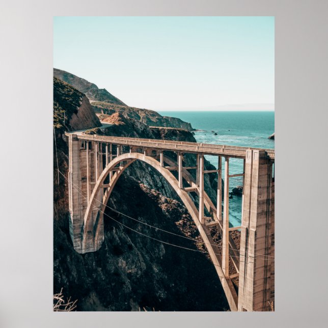 LANDSCAPE PHOTOGRAPHY OF GRAY CONCRETE BRIDGE POSTER (Front)