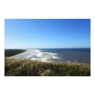 Landscape photography of sea, beach, blue sky photo print
