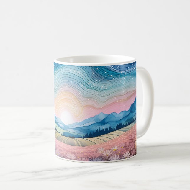Landscape Pink Happiness Coffee Mug (Front Right)