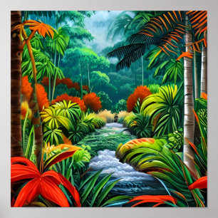 Landscape Portrait of a Jungle Poster
