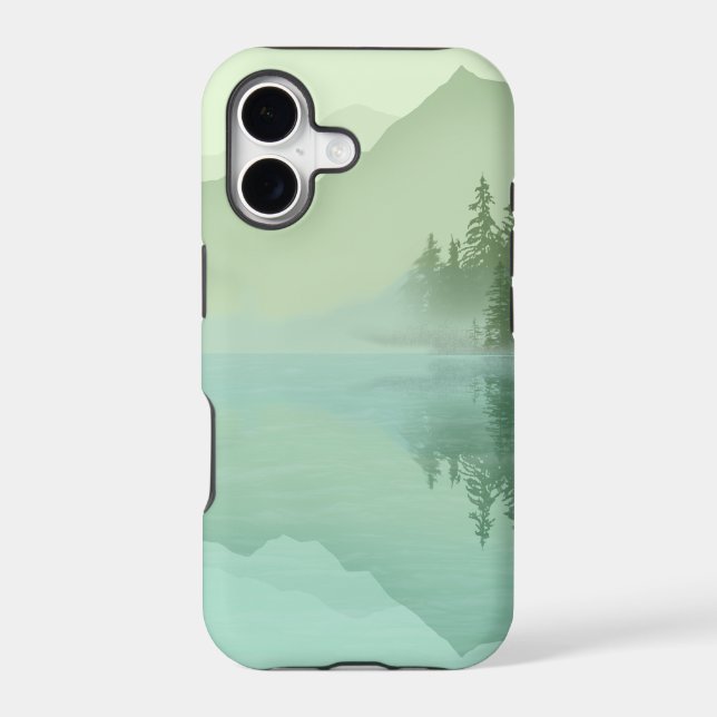 Landscape Reflection Lake Trees Green (Back)