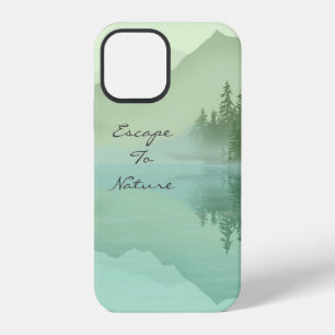 Landscape Reflection Lake Trees Green Motivational iPhone 12 Case