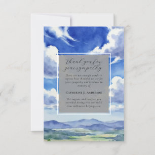 Landscape Sky Memorial Photo Sympathy Funeral Thank You Card