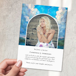 Landscape Sky Memorial Photo Sympathy Funeral Thank You Card