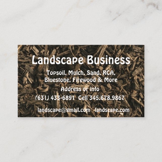 Landscape Soil Gardening Sod Topsoil Business  Card (Front)