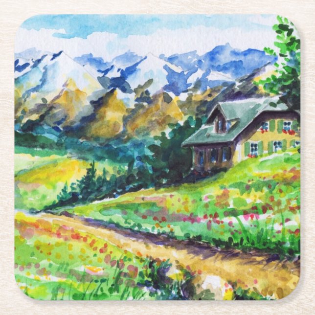 Landscape Square Paper Coaster (Front)