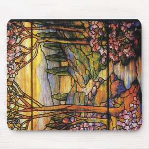 Landscape Stained Glass Art Mouse Pad