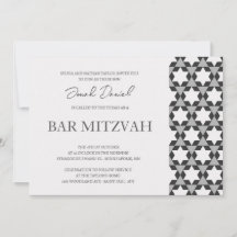 Landscape star pattern Bar Mitzvah invitation