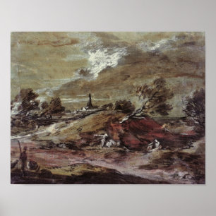 Landscape: Storm Effect, 18th century Poster