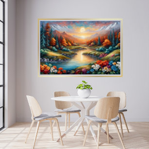 Landscape Sunset Modern Art Poster