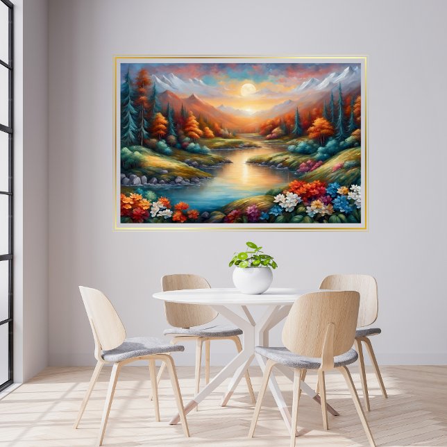 Landscape Sunset Modern Art Poster (Landscape Sunset Modern Art Poster)