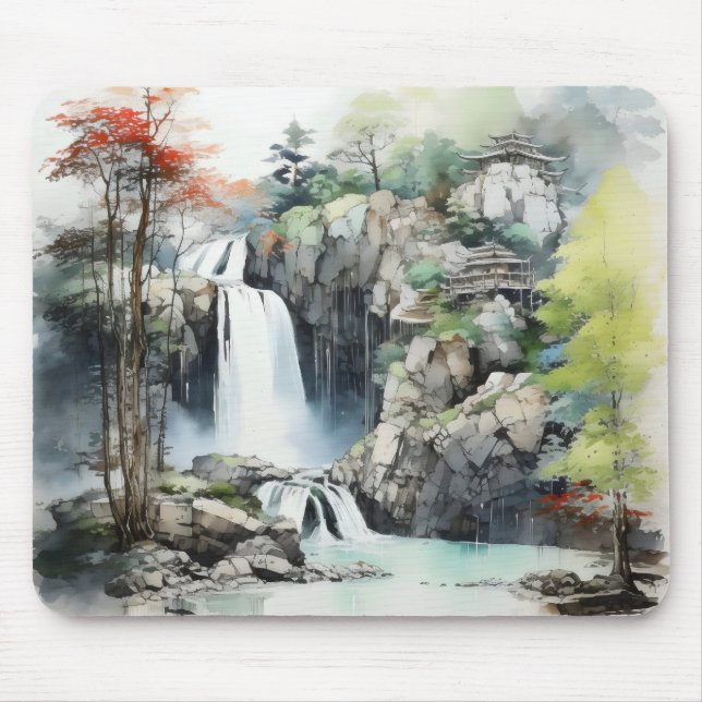 Landscape Traditional Asian Mouse Pad (Front)