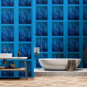 Landscape Tree Abstract Fine Art Photograph Blue Wallpaper