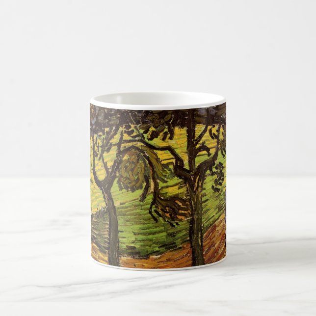 Landscape, Trees and Figures by Vincent van Gogh Coffee Mug (Center)
