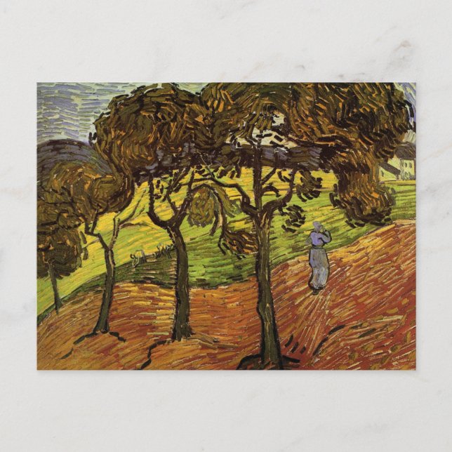 Landscape, Trees and Figures by Vincent van Gogh Postcard (Front)