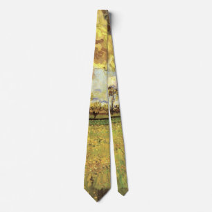 Landscape Under a Stormy Sky by Vincent van Gogh Tie