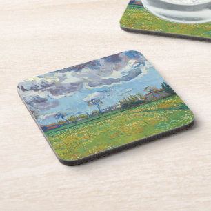 Landscape Under a Stormy Sky Vincent Gogh Coaster