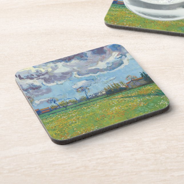 Landscape Under a Stormy Sky Vincent Gogh  Coaster (Left Side)