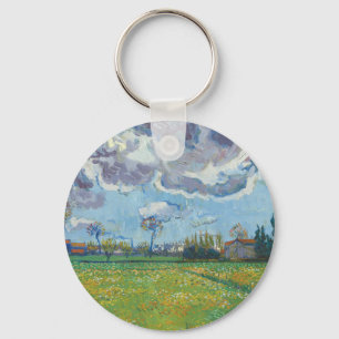 Landscape Under a Stormy Sky Vincent Gogh Key Ring