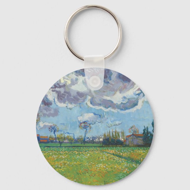 Landscape Under a Stormy Sky Vincent Gogh  Key Ring (Front)