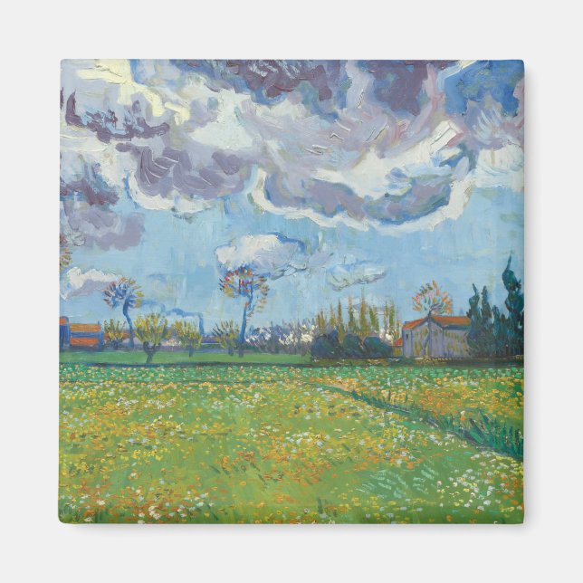 Landscape Under a Stormy Sky Vincent Gogh  Magnet (Front)