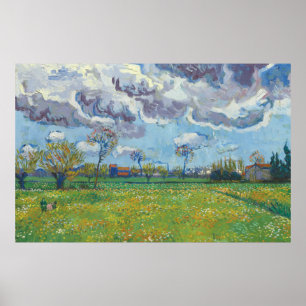 Landscape Under a Stormy Sky Vincent Gogh Poster