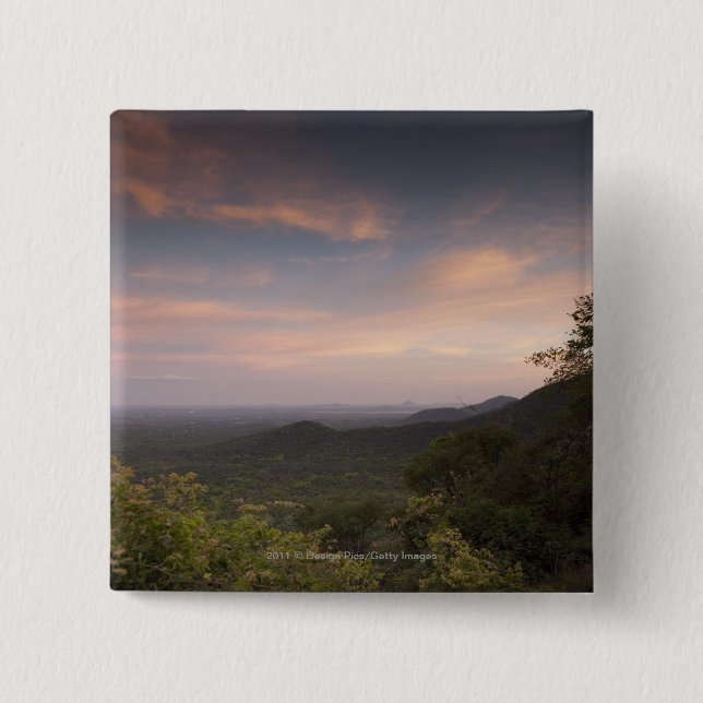 Landscape Under A Sunset 15 Cm Square Badge (Front)