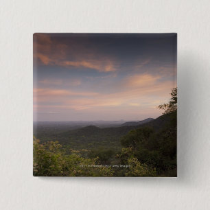 Landscape Under A Sunset 15 Cm Square Badge