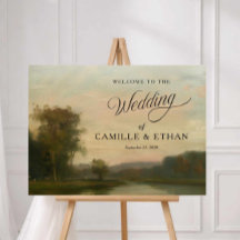Landscape Vintage Wedding Welcome Sign